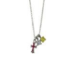 Chrome Hearts Gold-plated sugar cube cross necklace（CHROME HEARTS 400）