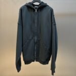 Balenciaga Men's Security Tape Logo Large Zip-up Hoodie (826162TSVF88433） - 图片 2