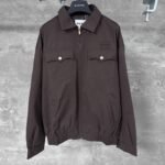 MIU MIU solid color lettering embroidered zip-up jacket（ML1053-144D-F0324-S-OOO）