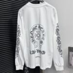 Chrome Hearts Los Angeles Exclusive Floral Cross and Horseshoe Print Long Sleeve Men's T-ShirtChrome Hearts  (CH-663） - 图片 2