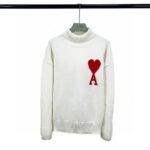 AMI Big Heart Logo Turtleneck Knit Black Men's Knit（H21K2030-18001） - 图片 4