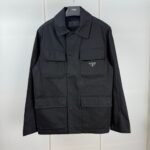 PRADA Triangle Logo Straight Hem Jacket (SGC830-11BZ-F0002-S-OOO）