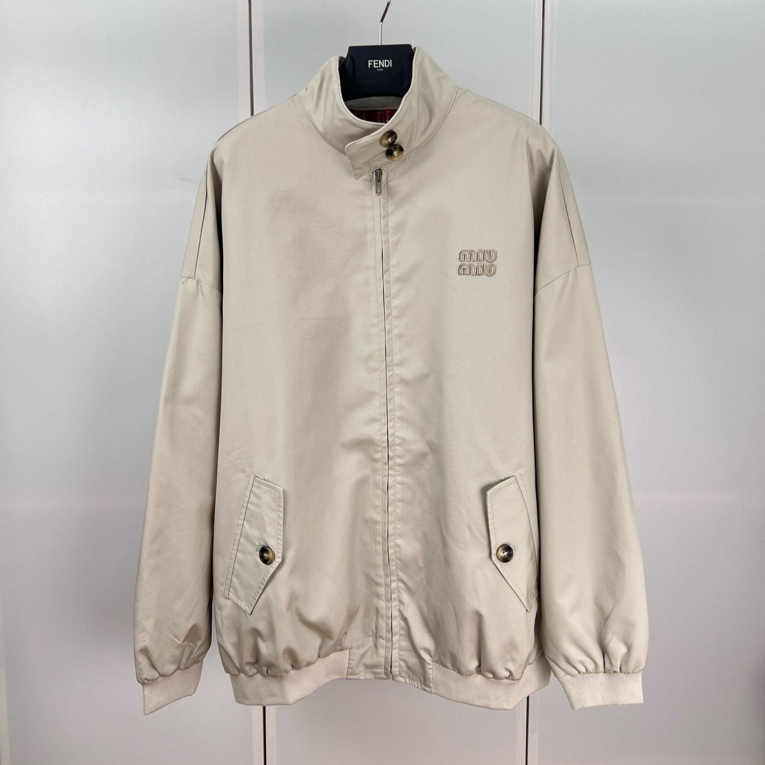 imageName1758086838418 MIU MIU SS25 Jackets & Coats Women's Limestone(ML1267-17HM-F0A08-S-OOO) - 图片 1