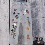 Chrome Heart embroidered print straight-leg jeans（CH-2025102202）
