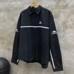 BALENCIAGA embroidered logo lettering stand collar zipper jacket（763436TNQ251000）