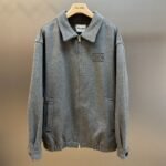 MIU MIU cashmere patchwork zippered collar jacket（ML1304-15Q8-F0031-S-OOO）