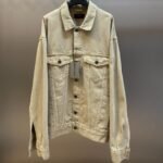 Balenciaga Men's Oversized Denim Jacket in Beige（844891TSWB29501）