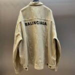 Balenciaga Men's Oversized Denim Jacket in Beige（844891TSWB29501） - 图片 2