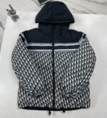 Dior Women's Oblique Quilted Technical Taffeta Reversible Long Down Jacket "Blue/Ecru"（147C23A2968-X5803） - 图片 3