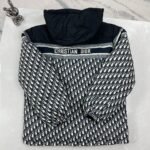 Dior Women's Oblique Quilted Technical Taffeta Reversible Long Down Jacket "Blue/Ecru"（147C23A2968-X5803）