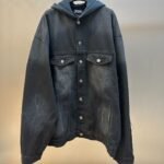 BALENCIAGA Two-Tone Denim And Jersey Jacket（850703TTW671037）