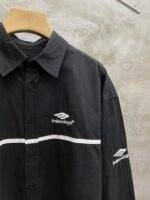 BALENCIAGA embroidered logo lettering stand collar zipper jacket（763436TNQ251000） - 图片 4