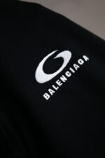 Balenciaga Loop Sports Icon Zipped Zip-up Hoodie in Black/white（837513TSVX21070） - 图片 3