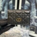 Dior Caro Cannage Bifold Coin Case in Black Leather（S5132UWHC-M900） - 图片 14