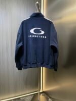 Balenciaga Loop Sports Icon Zip-up Jacket in Navy/white (829406TRVJ98502） - 图片 3