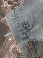 Prada triangle logo denim blouson jacket(GEB229-12K8-F0557-S-231） - 图片 5