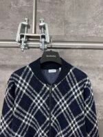 Burberry Check Wool Blend Bomber Jacket in Ink blue（81106321） - 图片 5