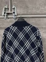 Burberry Check Wool Blend Bomber Jacket in Ink blue（81106321） - 图片 7