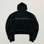 Acne Hooded Zip-Up Sweatshirt - Faded Black (CI0208-BM0）