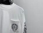 Chrome Hearts Los Angeles Exclusive Floral Cross and Horseshoe Print Long Sleeve Men's T-ShirtChrome Hearts  (CH-663） - 图片 7