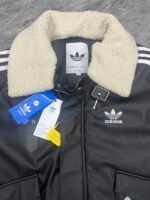 ADIDAS Originals Casual Leather Jacket (KF3691） - 图片 4