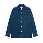 AMI ALEXANDRE MATTIUSSI Paris denim jacket top, washed denim overshirt（UJK253DE0025-480）