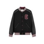 CELINE Classic Teddy Jacket in Black and Burgundy (2V29T896C-14BU）
