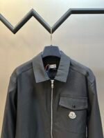 MONCLER Navy Blue Cotton Gabardine Zip-Up Shirt Jacket（J10912F0000257448781） - 图片 10