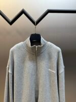 Miu Miu Oversized sweatshirt jacket with logo embroidery（MJL042-13UK-F0031-S-OOO） - 图片 7