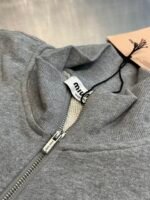 Miu Miu Oversized sweatshirt jacket with logo embroidery（MJL042-13UK-F0031-S-OOO） - 图片 5