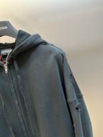 Balenciaga Men's Security Tape Logo Large Zip-up Hoodie (826162TSVF88433） - 图片 9