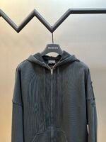 Balenciaga Men's Security Tape Logo Large Zip-up Hoodie (826162TSVF88433） - 图片 7