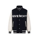 Givenchy Wool And Leather Big Varsity Jacket 'Black/Wwhite（BM00QR611V-004）
