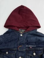 Balenciaga Men's Patched Denim Jacket in Blue/dark Grey (824304TRW624021） - 图片 5