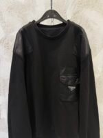 PRADA  solid color nylon patchwork pocket sweatshirt round neck long sleeves  (UJL35B-11JE-F0806-S-OOO） - 图片 5