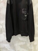 PRADA  solid color nylon patchwork pocket sweatshirt round neck long sleeves  (UJL35B-11JE-F0806-S-OOO） - 图片 4