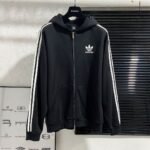 adidas BALENCIAGA Zip-Up Hoodie Small Fit "Black" (723754TNVN28482）