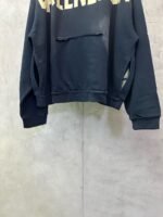 Balenciaga Tape Type Ripped Pocket Hoodie Oversized in black curly fleece(744190TOVB11055） - 图片 4