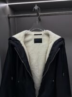 Prada logo lambswool zip-up hooded jacket (SGC5851WQ8-F0002） - 图片 5