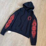 Chrome Hearts Navy&Red Horseshoe Floral Sleeve Pullover Hoodie (CH-200923） - 图片 3