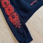 Chrome Hearts Navy&Red Horseshoe Floral Sleeve Pullover Hoodie (CH-200923） - 图片 13