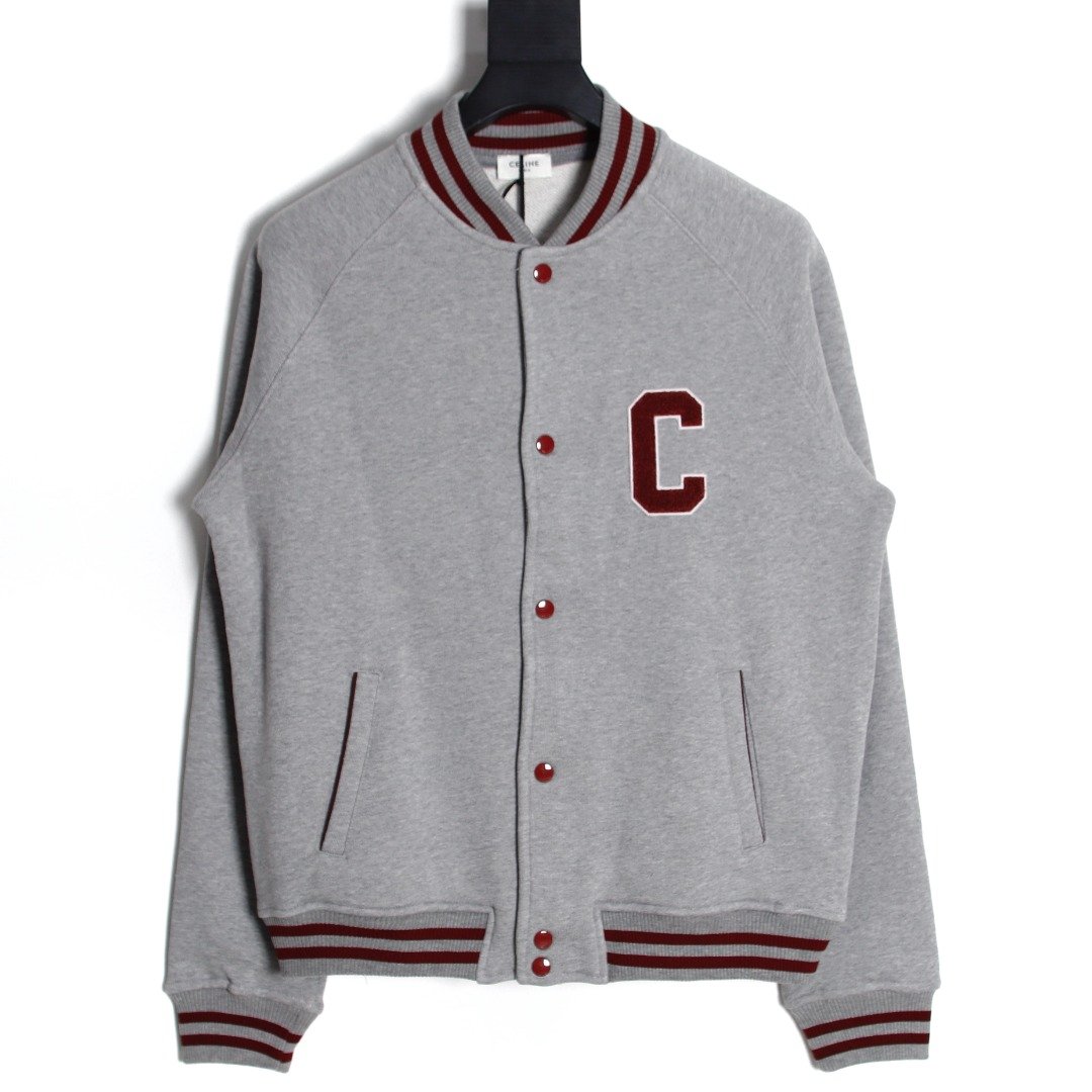 o-1hcv5244t1ooq1dkjnu0g5v17m1j-jpeg CELINE TEDDY COLLEGE JACKET IN COTTON FLEECE (2Y16D345F.09XO) - 图片 1