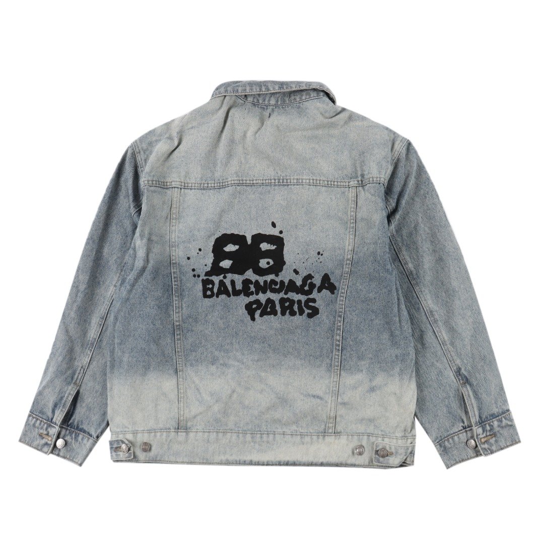 o-1i8q51bna1gh915de1kl01t0fhoj7 Balenciaga Inkjet Print Washed Jacket (783697THW254245-1) - 图片 1