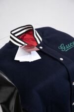 GUCCI Wool and leather varsity jacket, navy（794814-Z8BS9-4215） - 图片 8