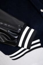 GUCCI Wool and leather varsity jacket, navy（794814-Z8BS9-4215） - 图片 3