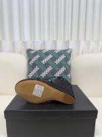 YSL Saint Laurent Logo High-Heeled Wedge Straw Leather Sandals / Heel Height 10.5CM - 图片 7