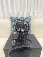 YSL Saint Laurent Logo High-Heeled Wedge Straw Leather Sandals / Heel Height 10.5CM - 图片 6